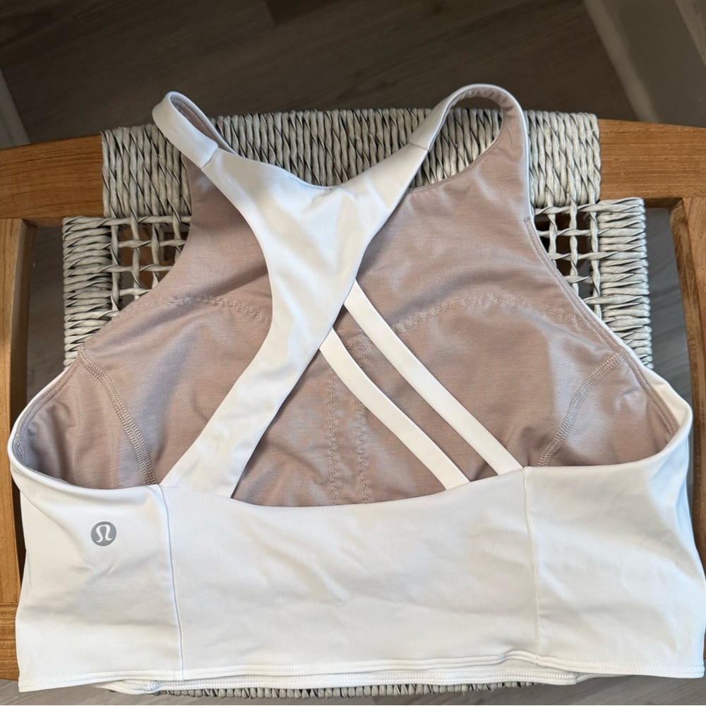 white high neck lululemon sports bra (12)